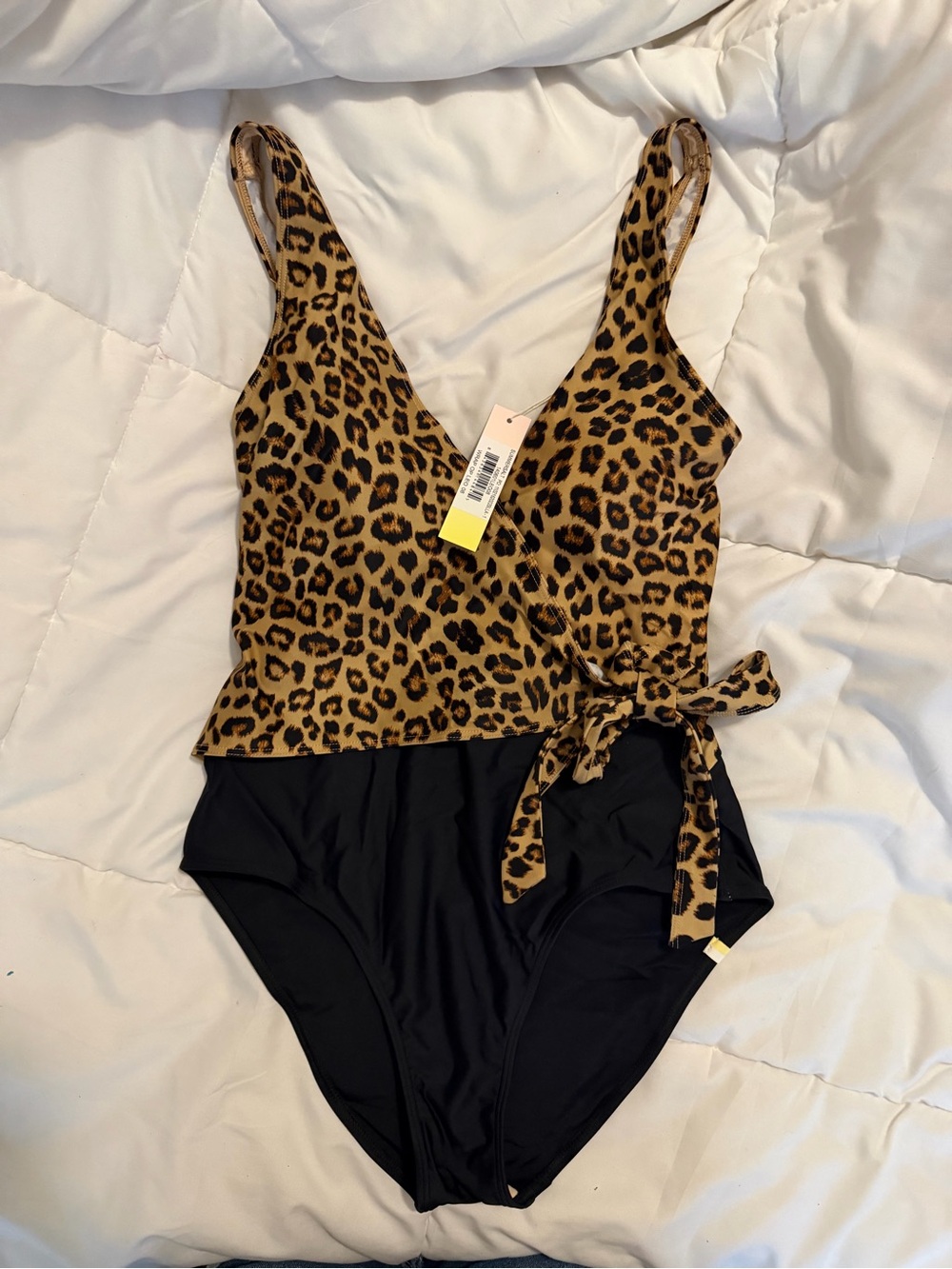 summersalt Leopard Wrap One-Piece Swimsuit - Black & Brown
